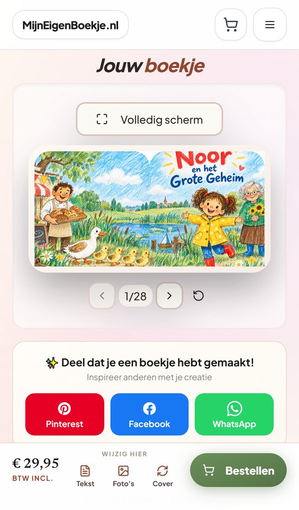 De gratis preview van Noor en het Grote Geheim, met de omslag die doorloopt van achter- naar voorkant