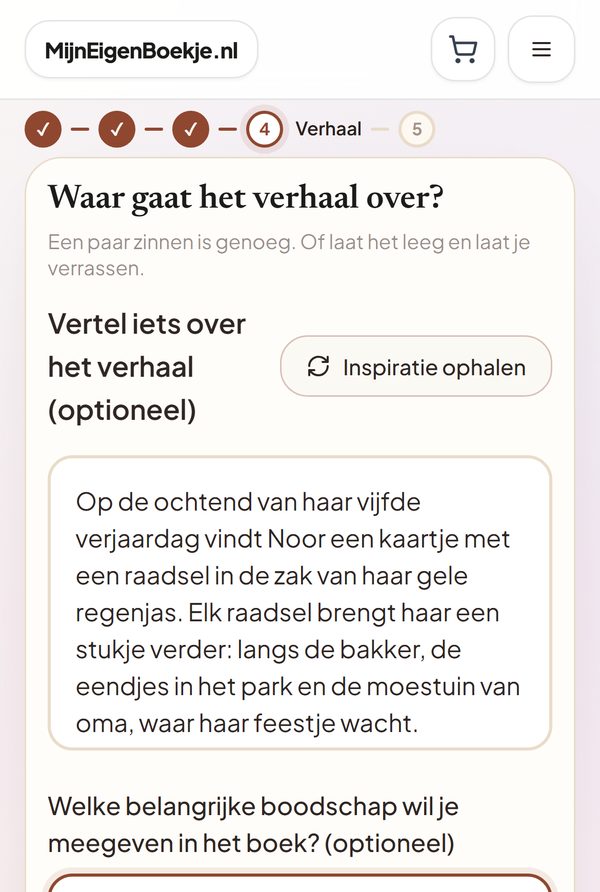 Stap 4: drie zinnen over een speurtocht langs de bakker, de eendjes en de moestuin van oma