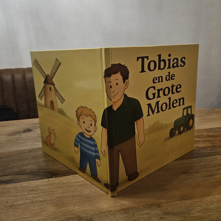 Voorkant van een gepersonaliseerd hardcover kinderboek
