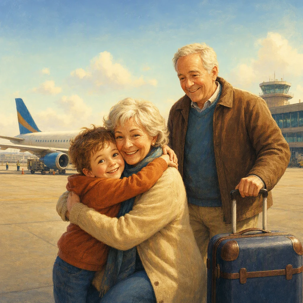 Opa en oma wonen ver weg