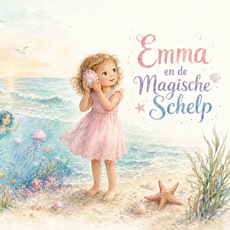 Cover van het gepersonaliseerde kinderboek Emma en de Magische Schelp