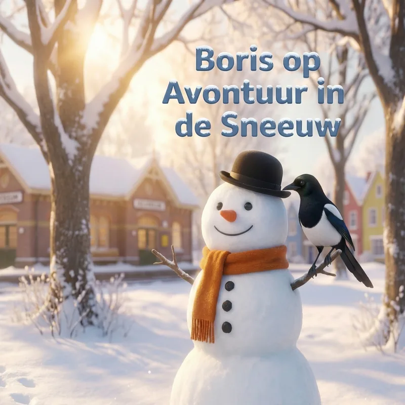 Cover van het gepersonaliseerde kinderboek Boris op Avontuur in de Sneeuw
