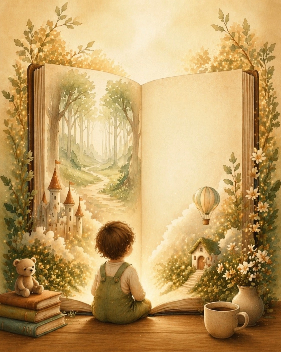 Kind kijkt naar een gepersonaliseerd kinderboek