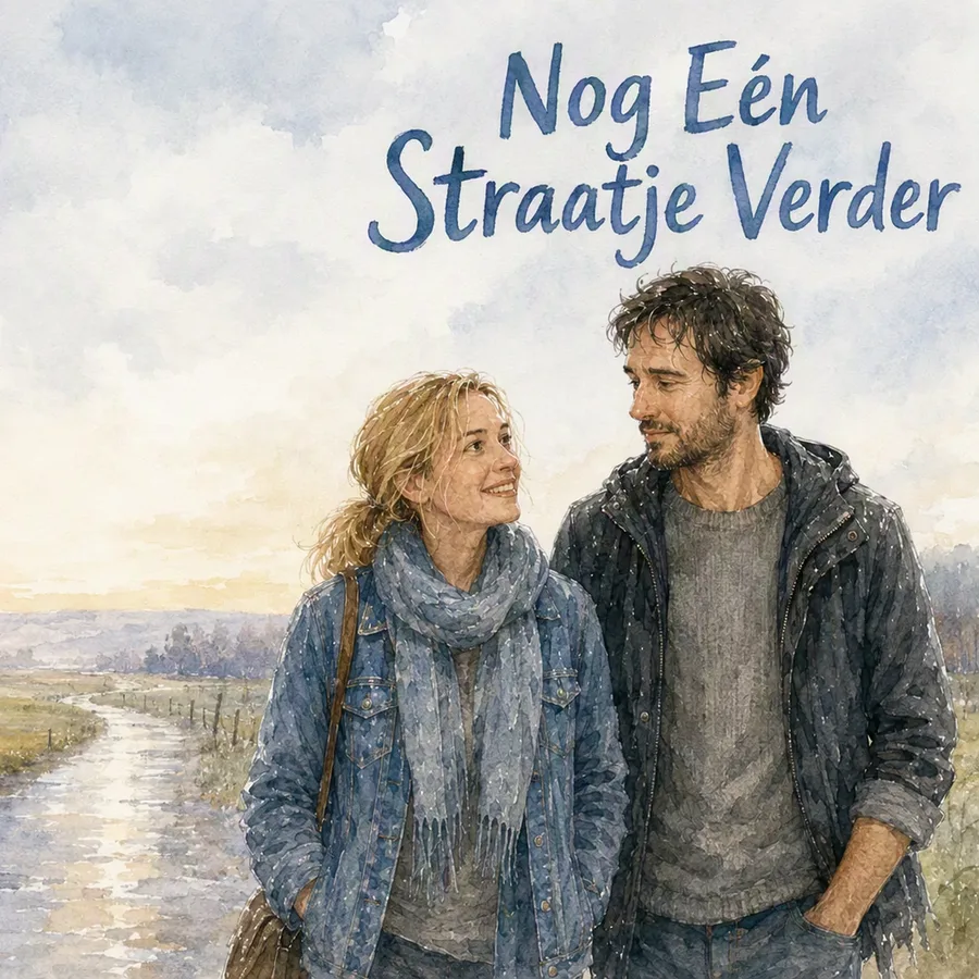 Cover van een gepersonaliseerd valentijnsboek met Eva en Daan langs het water
