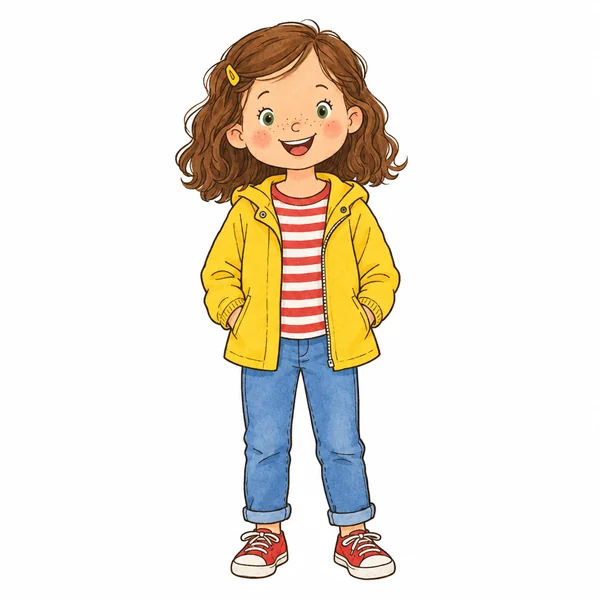 Mila getekend als figuur in de stijl van het zoekboek